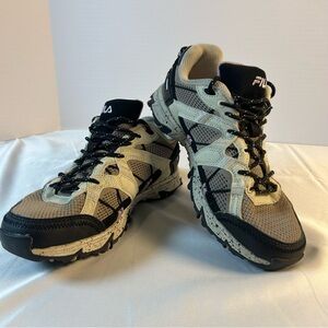 FILA Women’s Trail Running Shoes, Size 7, Cream Black Lavender Rugged Outdoor